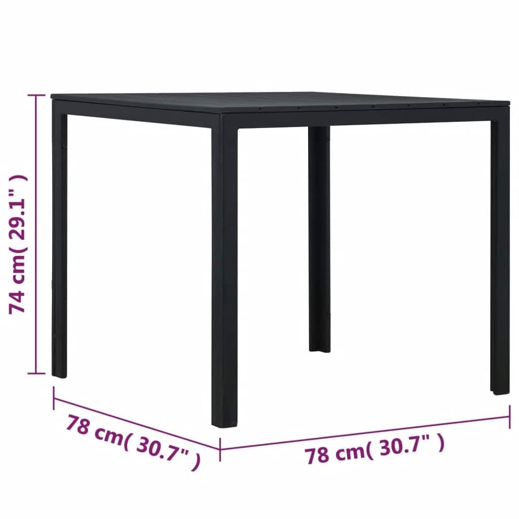 vidaXL Salontafel hout-look 78x78x74 cm HDPE wit
