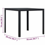 vidaXL Salontafel hout-look 78x78x74 cm HDPE wit