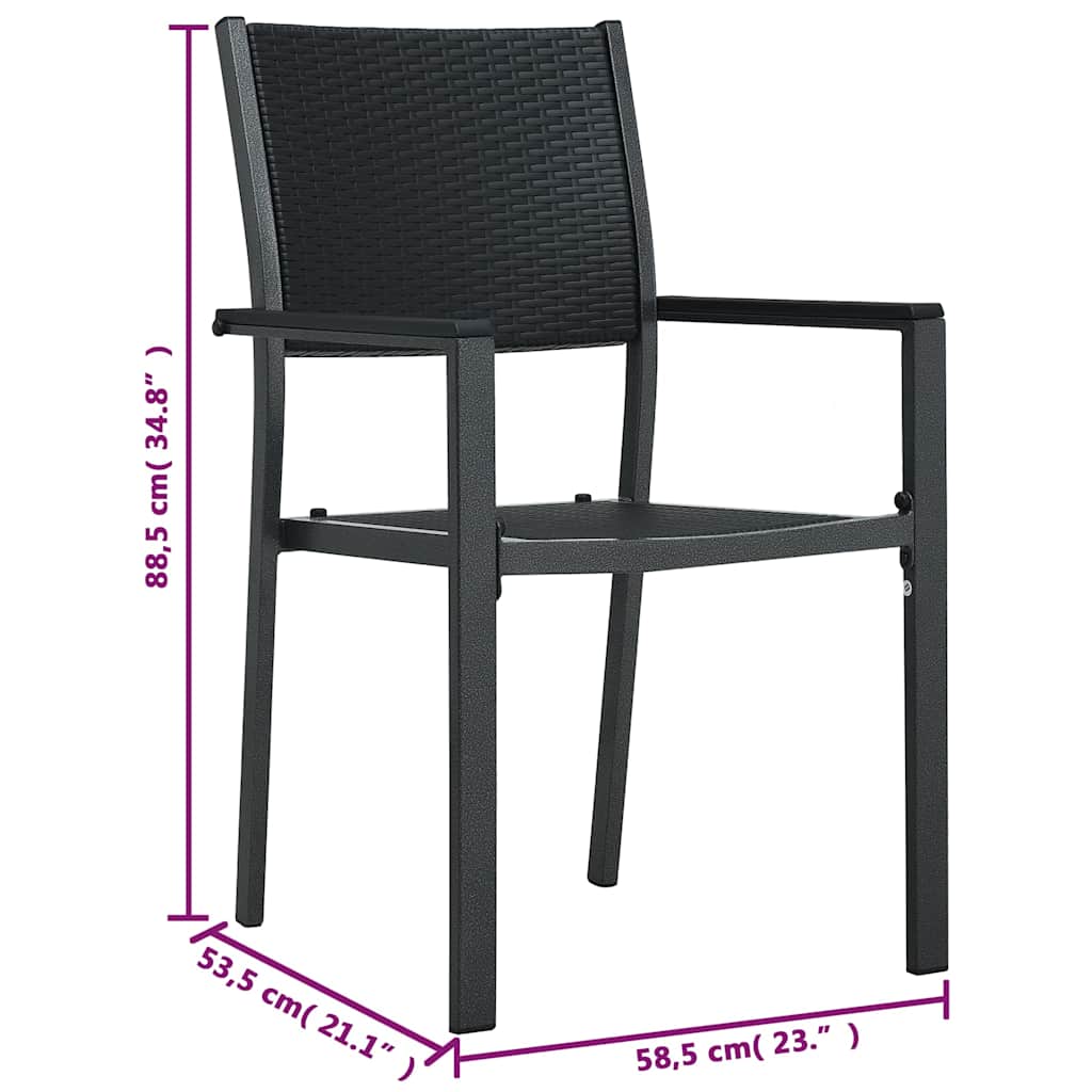 vidaXL Tuinstoel 4 st rattan-look kunststof wit