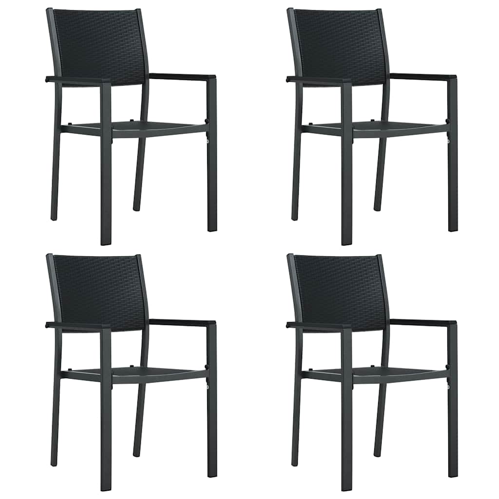 vidaXL Tuinstoel 4 st rattan-look kunststof wit