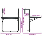vidaXL Balkontafel hangend 60x64x83,5 cm rattan-look kunststof wit
