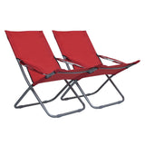 vidaXL Strandstoelen 2 st inklapbaar stof blauw