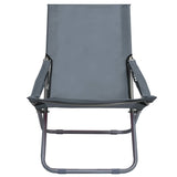 vidaXL Strandstoelen 2 st inklapbaar stof blauw