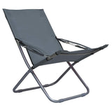 vidaXL Strandstoelen 2 st inklapbaar stof blauw