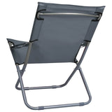 vidaXL Strandstoelen 2 st inklapbaar stof blauw