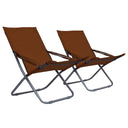 vidaXL Strandstoelen 2 st inklapbaar stof blauw