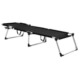 vidaXL Sun Lounger Extra High Foldable Senior Aluminium Grey