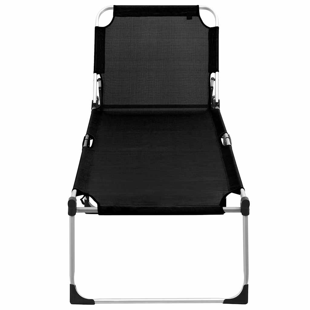 vidaXL Sun Lounger Extra High Foldable Senior Aluminium Grey