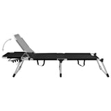 vidaXL Sun Lounger Extra High Foldable Senior Aluminium Grey