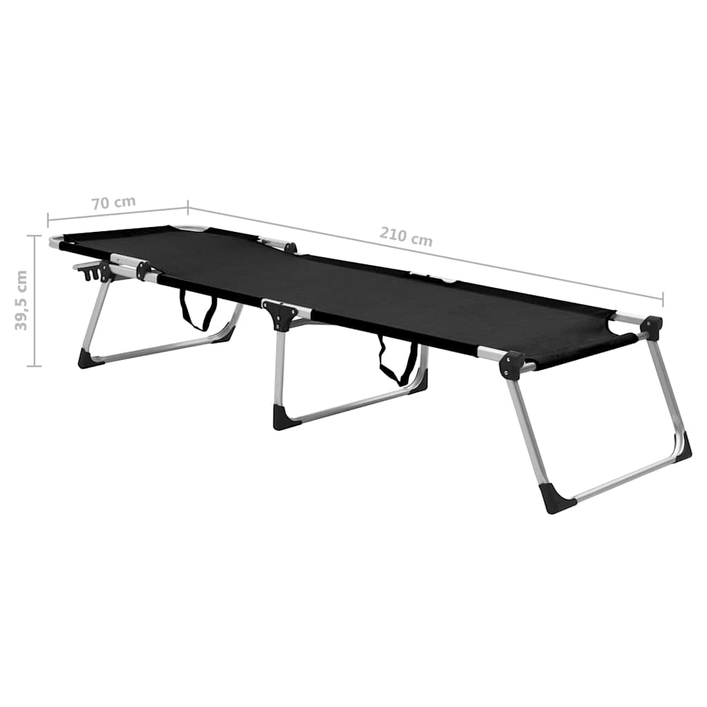 vidaXL Sun Lounger Extra High Foldable Senior Aluminium Grey