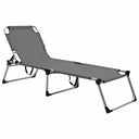 vidaXL Sun Lounger Extra High Foldable Senior Aluminium Grey
