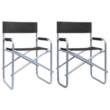 vidaXL Regisseursstoelen 2 st staal blauw