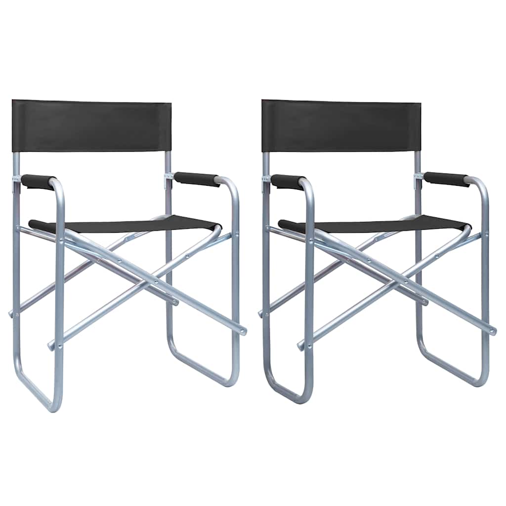 vidaXL Regisseursstoelen 2 st staal blauw