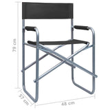vidaXL Regisseursstoelen 2 st staal blauw