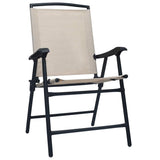 vidaXL Folding Garden Chairs 2 pcs Textilene Grey