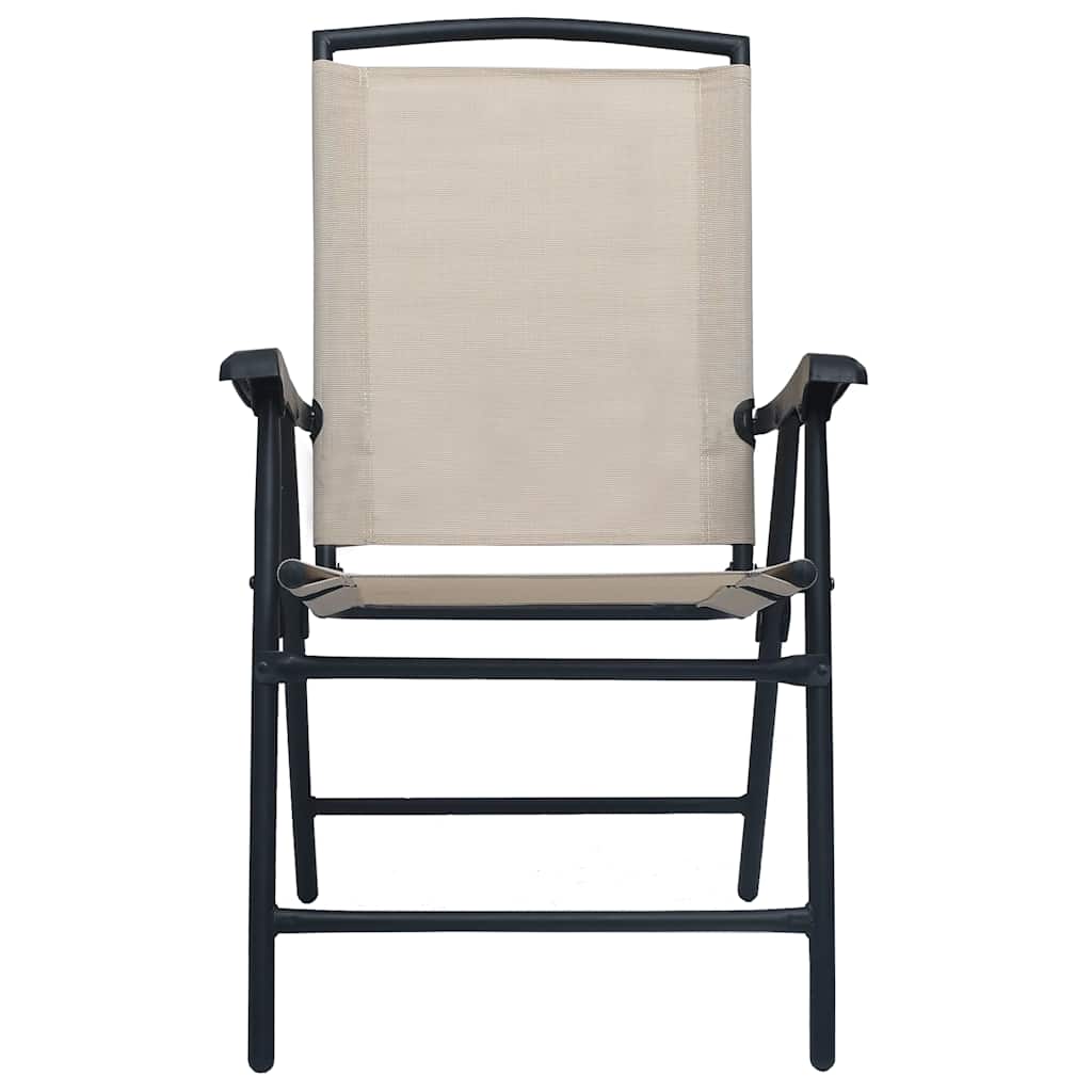 vidaXL Folding Garden Chairs 2 pcs Textilene Grey
