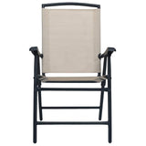 vidaXL Folding Garden Chairs 2 pcs Textilene Grey