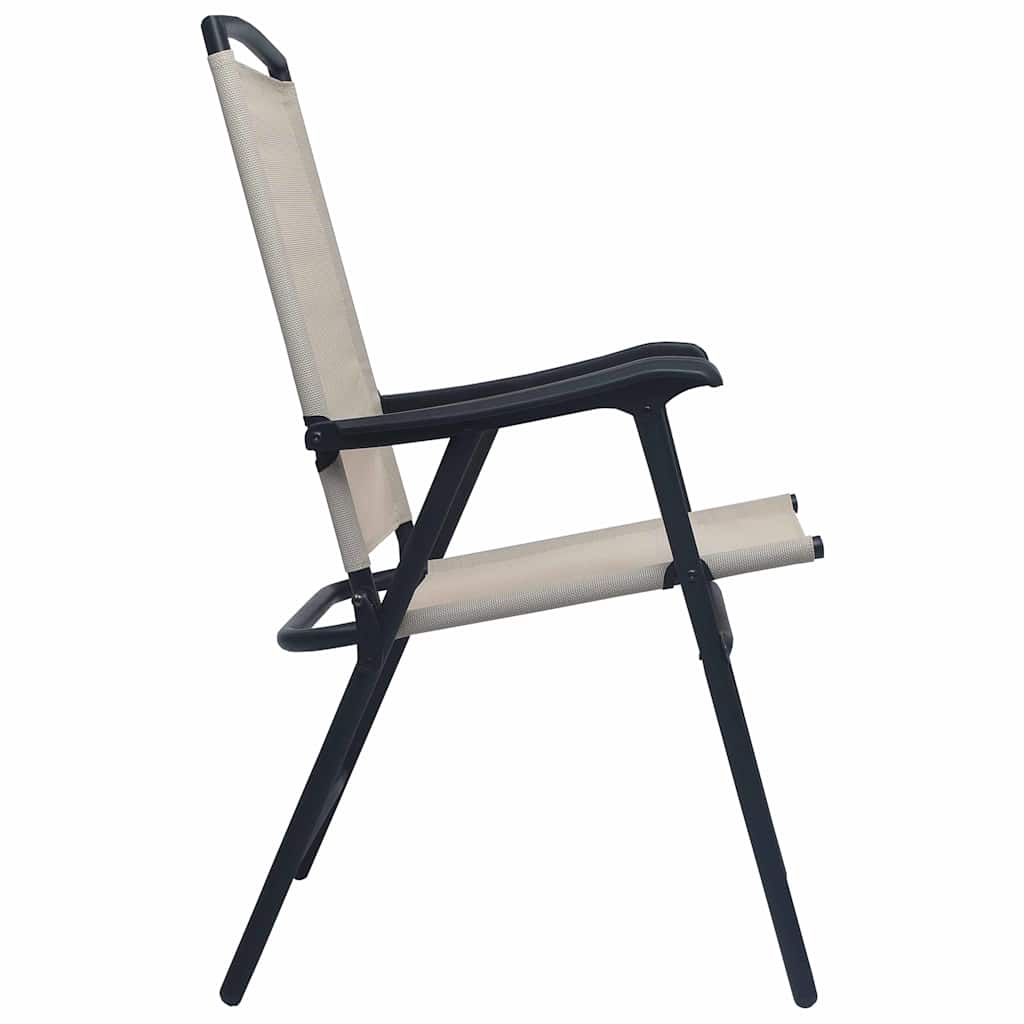 vidaXL Folding Garden Chairs 2 pcs Textilene Grey