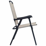 vidaXL Folding Garden Chairs 2 pcs Textilene Grey