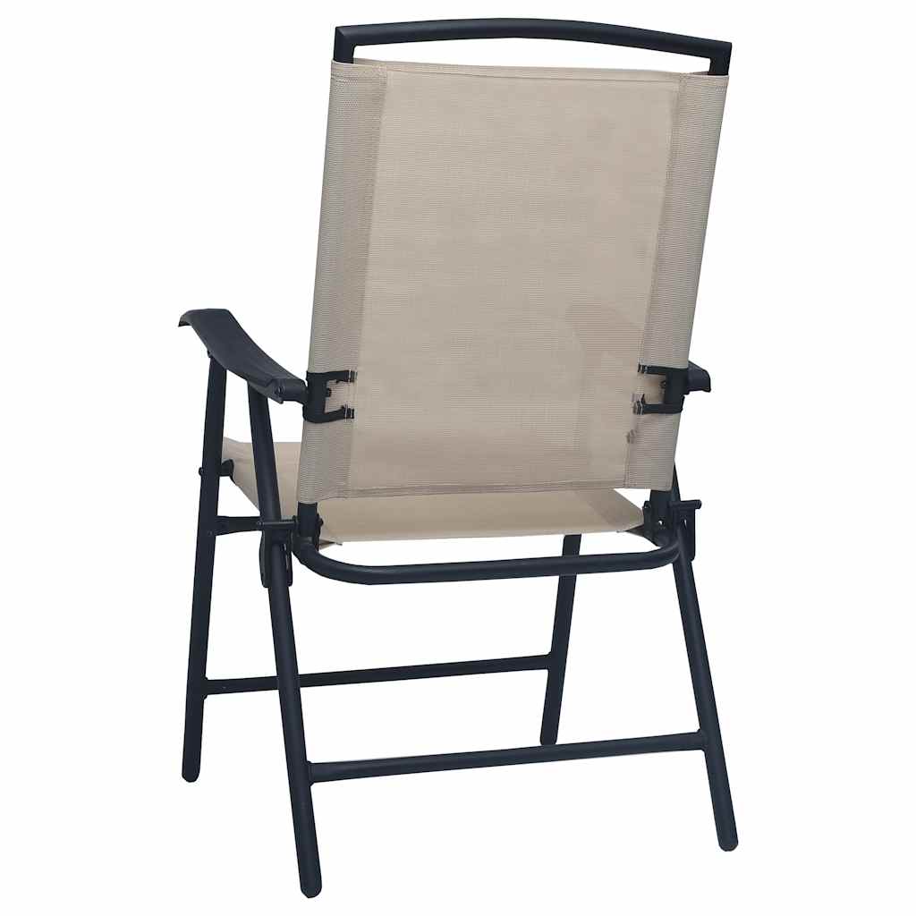 vidaXL Folding Garden Chairs 2 pcs Textilene Grey