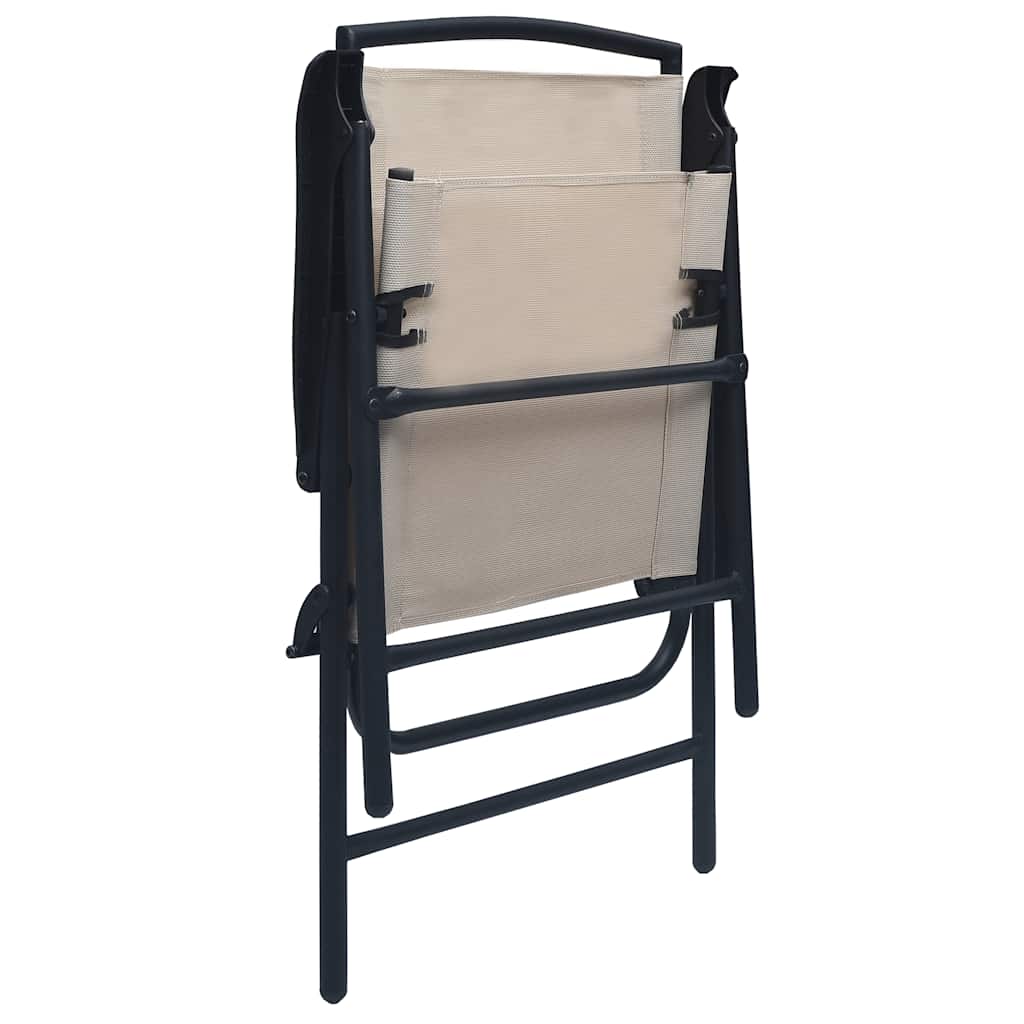vidaXL Folding Garden Chairs 2 pcs Textilene Grey