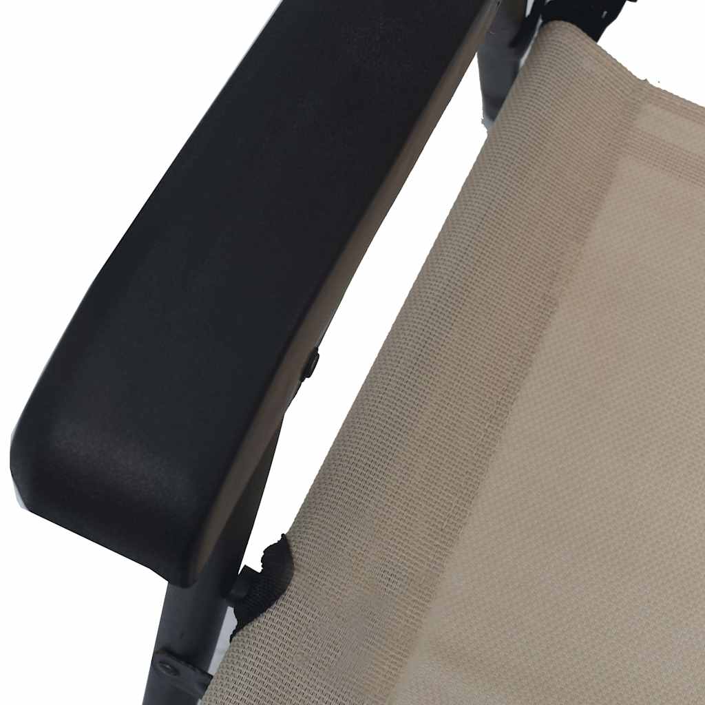 vidaXL Folding Garden Chairs 2 pcs Textilene Grey