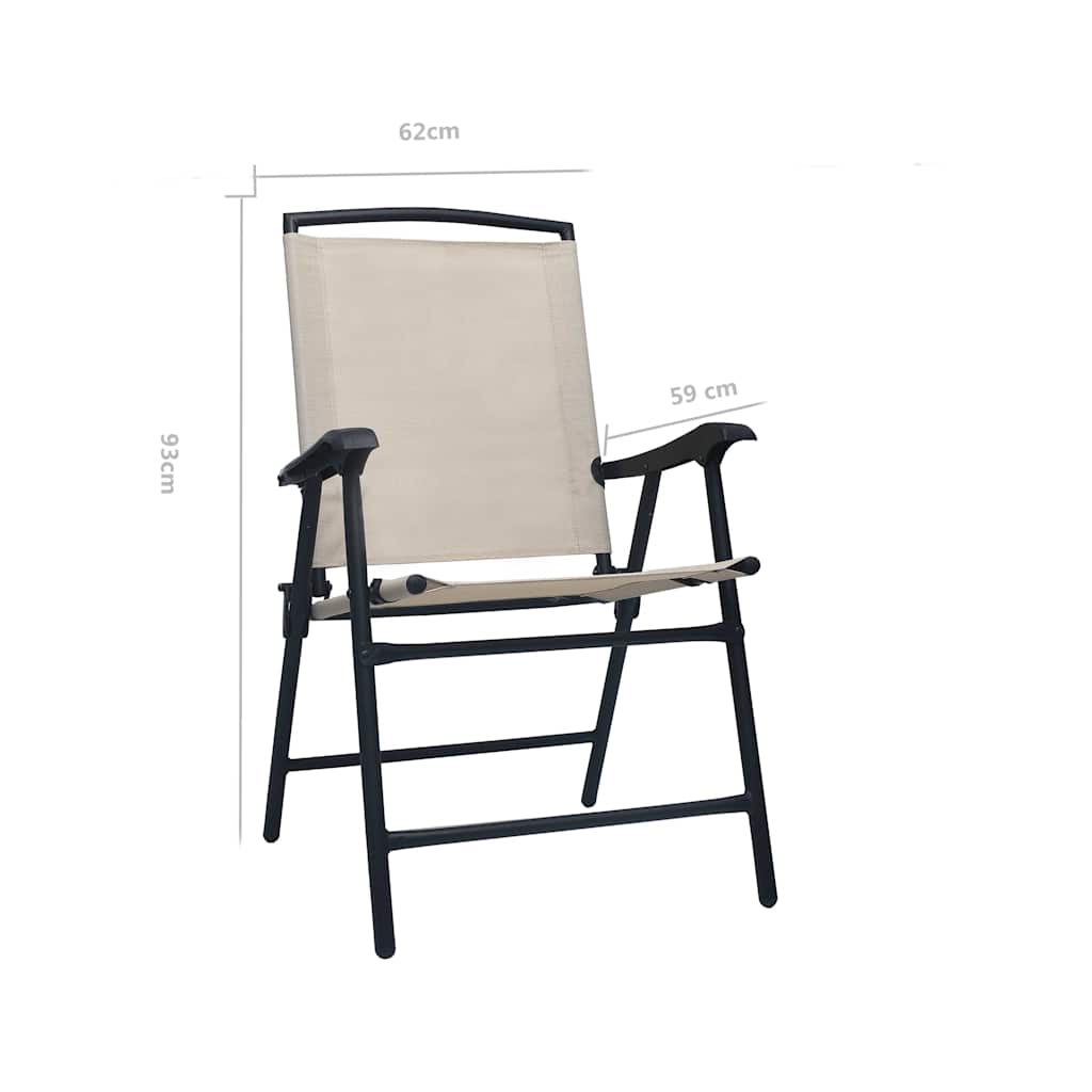 vidaXL Folding Garden Chairs 2 pcs Textilene Grey
