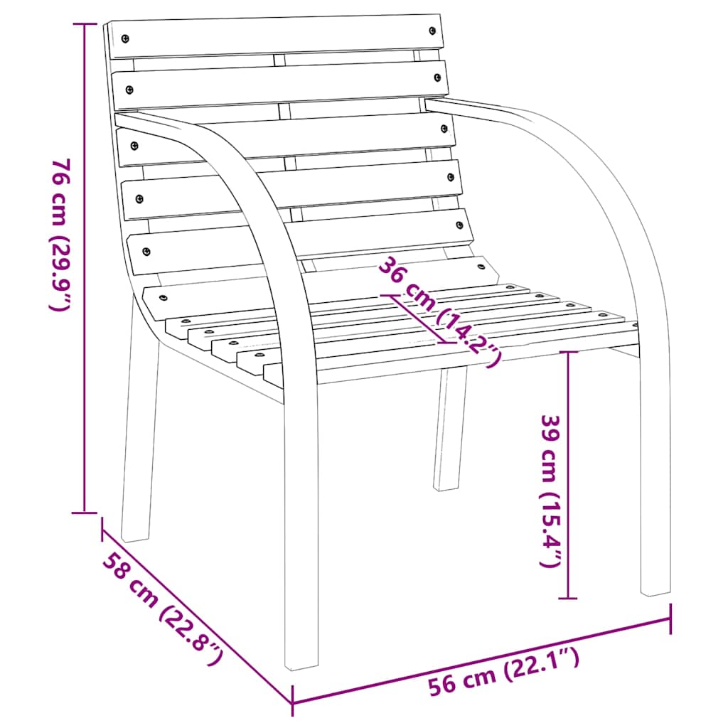 vidaXL Tuinstoelen 2 st hout