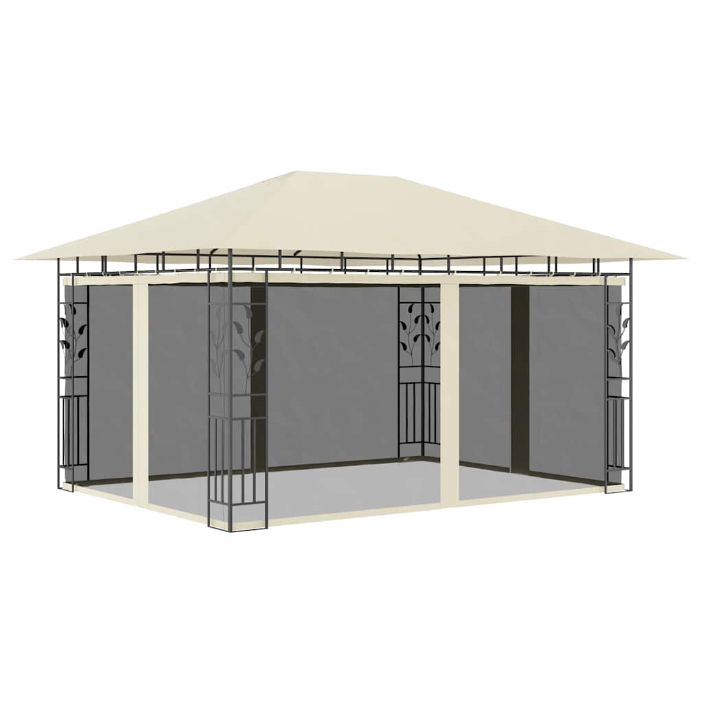 vidaXL Prieel met klamboe 3x3x2,73 m 180 g/m² taupe