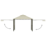vidaXL Prieel met uitschuifbare daken 180 g/m² 3x3x2,75 m crème