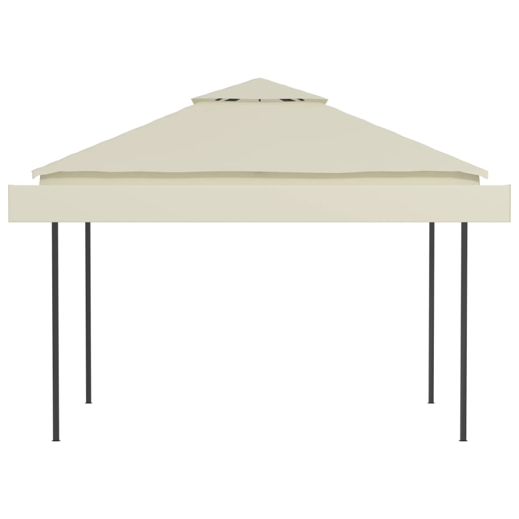 vidaXL Prieel met uitschuifbare daken 180 g/m² 3x3x2,75 m crème
