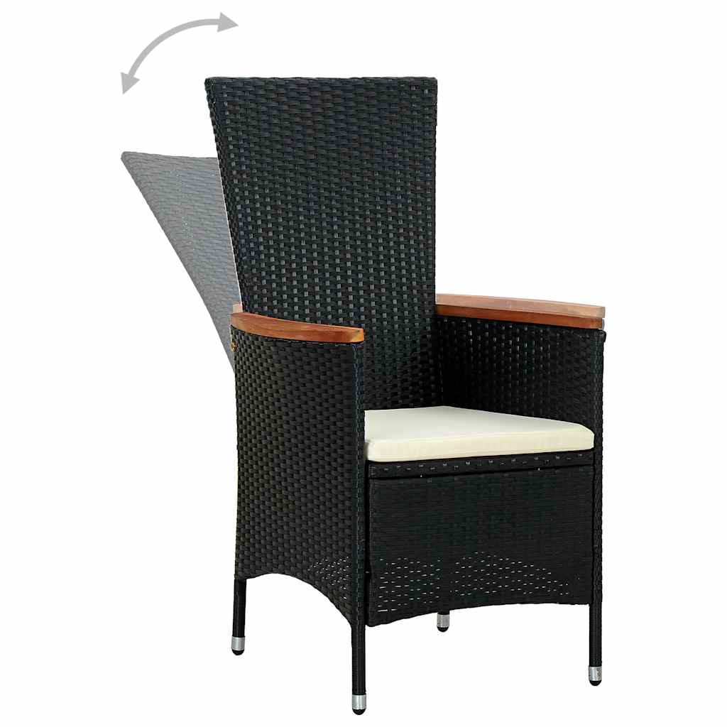 vidaXL 7-delige Tuinset poly rattan acaciahout zwart