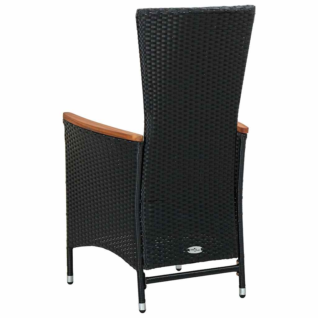 vidaXL 7-delige Tuinset poly rattan acaciahout zwart