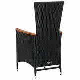 vidaXL 7-delige Tuinset poly rattan acaciahout zwart