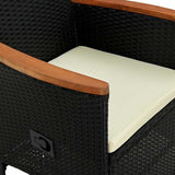 vidaXL 7-delige Tuinset poly rattan acaciahout zwart