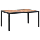 vidaXL 7-delige Tuinset poly rattan acaciahout zwart