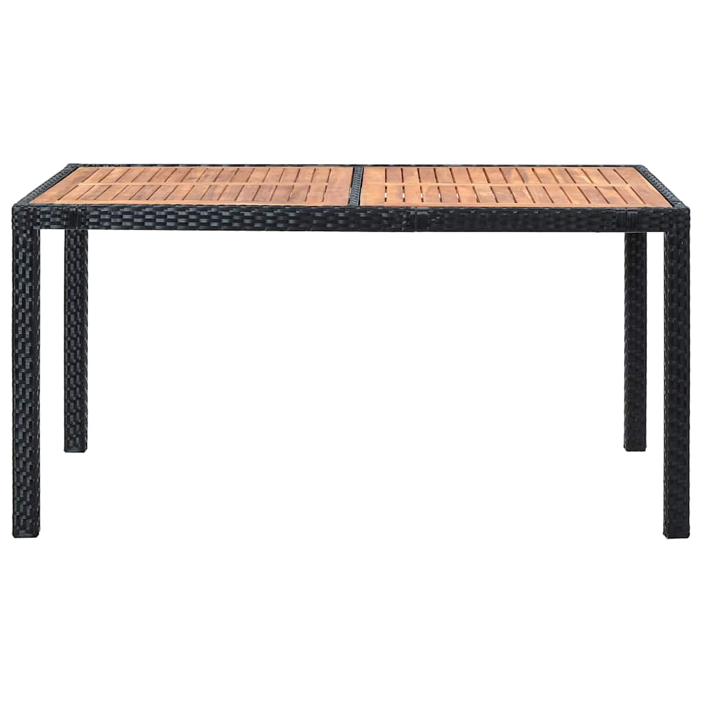 vidaXL 7-delige Tuinset poly rattan acaciahout zwart
