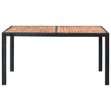 vidaXL 7-delige Tuinset poly rattan acaciahout zwart