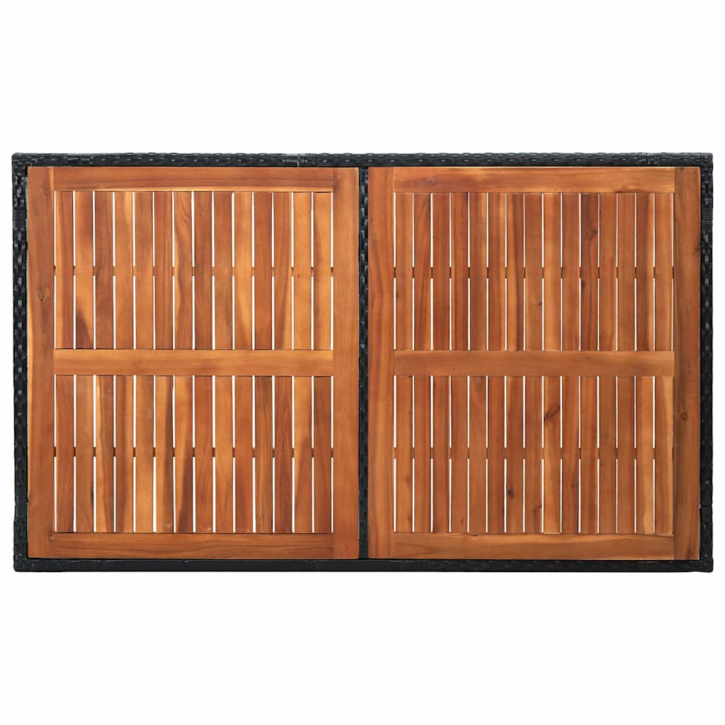 vidaXL 7-delige Tuinset poly rattan acaciahout zwart