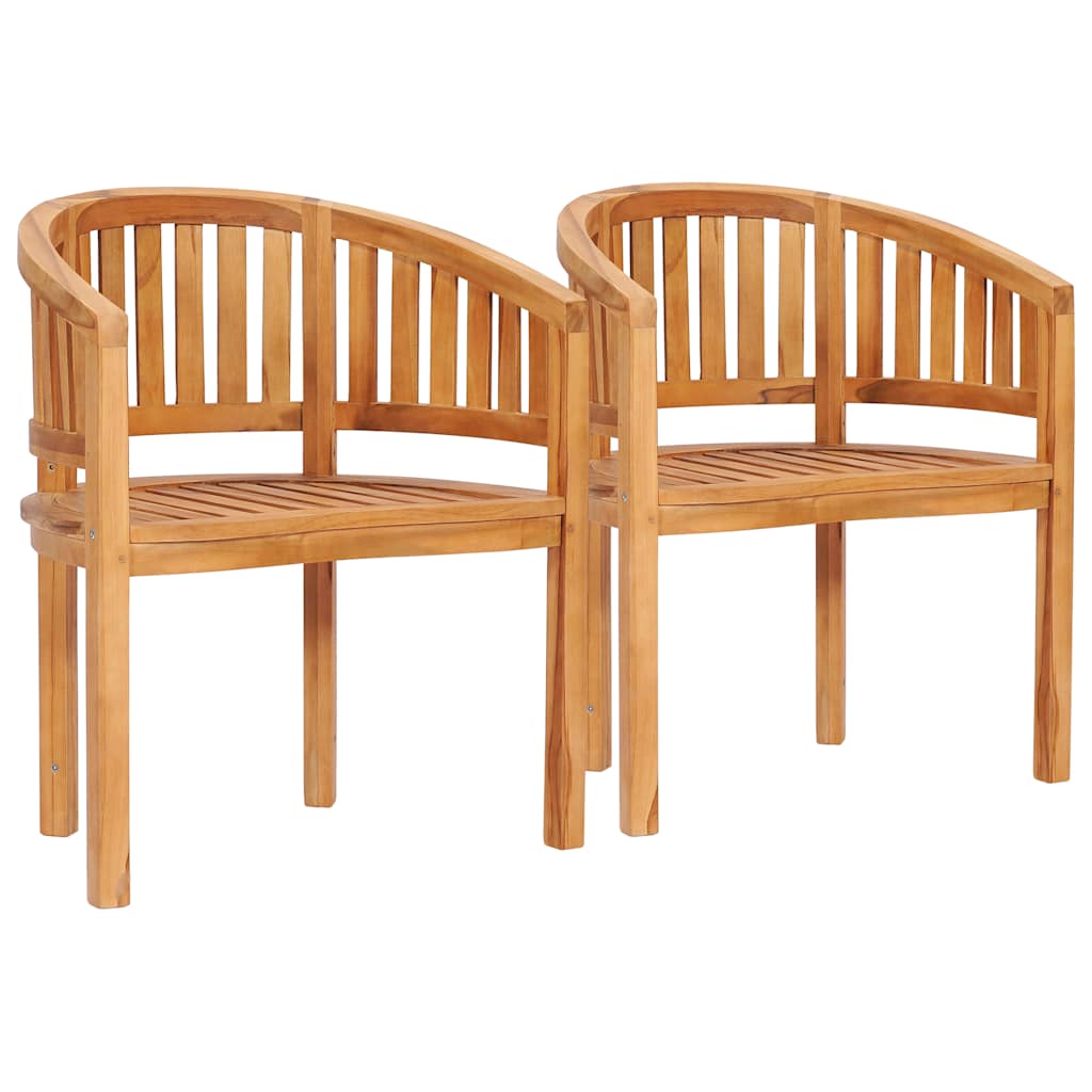 vidaXL Banana Bench Solid Teak Wood