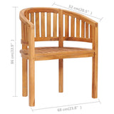 vidaXL Banana Bench Solid Teak Wood