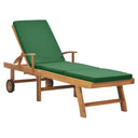 vidaXL Bains de soleil avec coussins 2 pcs teck massif crème