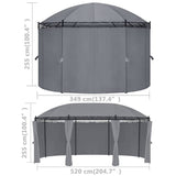 vidaXL Prieel met gordijnen 180 g/m² 520x349x255 cm taupe
