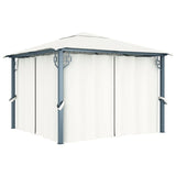 vidaXL Prieel met gordijn 300x300 cm aluminium taupe