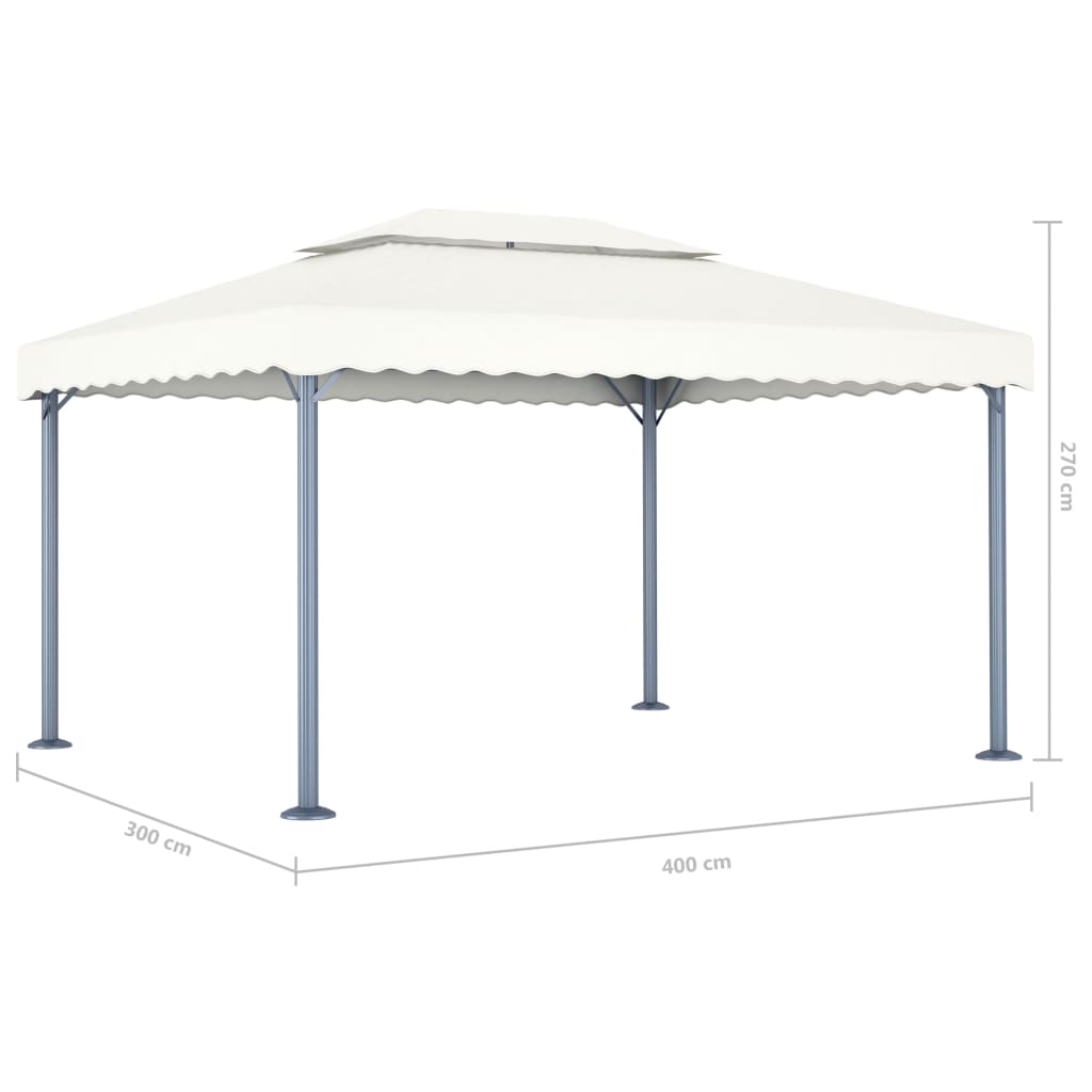 vidaXL Prieel 400x300 cm aluminium crème