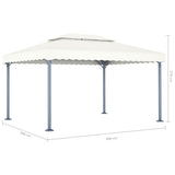 vidaXL Prieel 400x300 cm aluminium crème