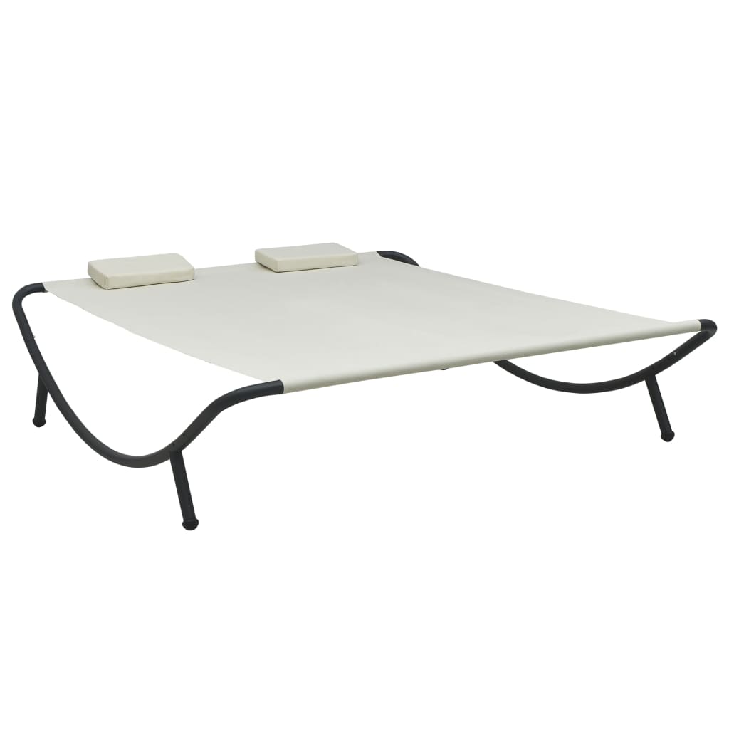 vidaXL Loungebed stof zwart