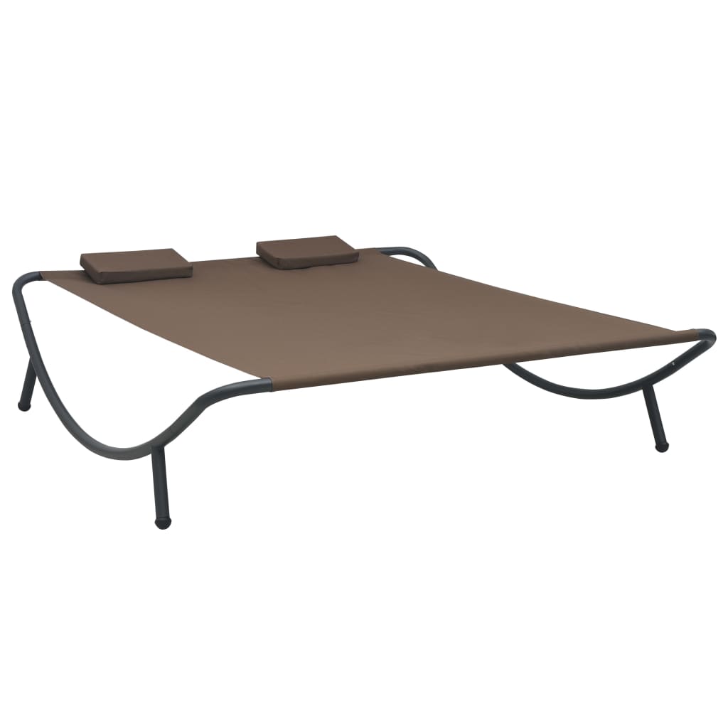 vidaXL Loungebed stof zwart