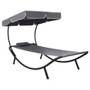 vidaXL Lit lounge avec luifel et coussin noir