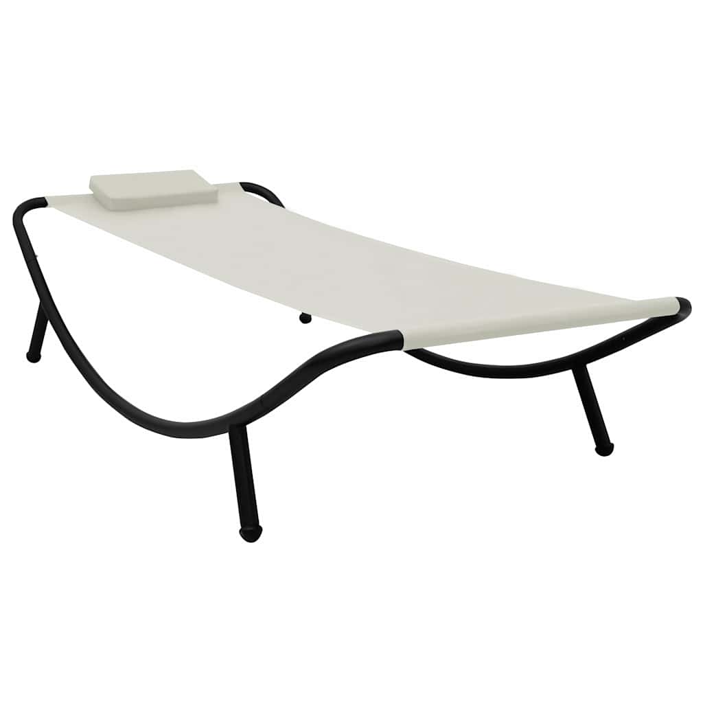 vidaXL Tuinbed 200x90 cm staal crème